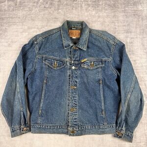 EDWIN Big Jacket Men Medium Blue Denim Trucker Western Made In Japan